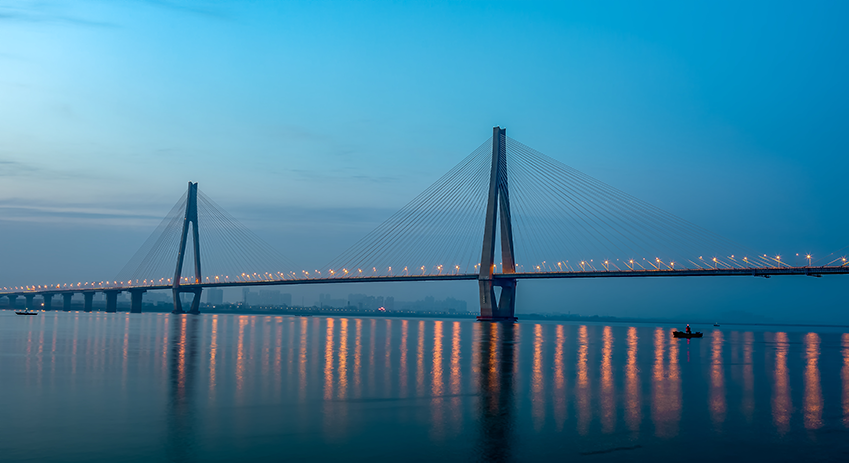 武漢二七長江大橋夜景美圖美景